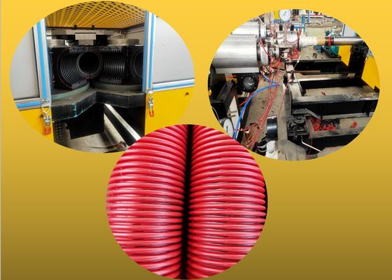 بولي كلوريد الفينيل HDPE PP مزدوجة الجدار لولبية المموج الأنابيب الطارد