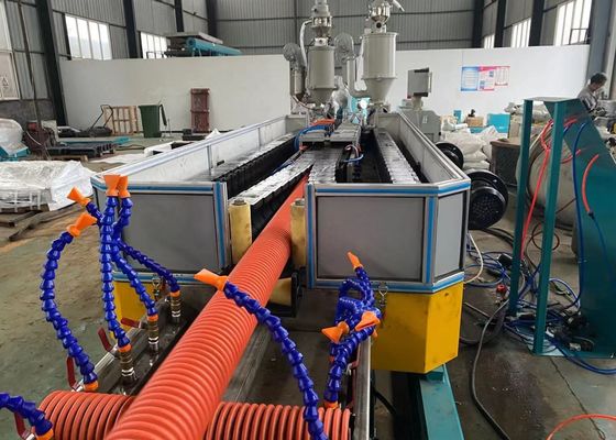 100-630mm مزدوجة الجدار المموج الأنابيب ماكينة أنابيب PE