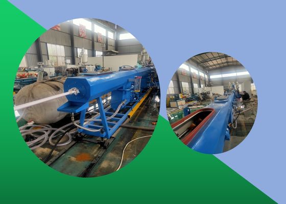 خط بثق الأنبوب HDPE ذو الطبقة الثلاثية آلة بثق الأنبوب المزدوج من مادة البولي بروبيلين