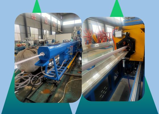 خط بثق الأنبوب HDPE ذو الطبقة الثلاثية آلة بثق الأنبوب المزدوج من مادة البولي بروبيلين